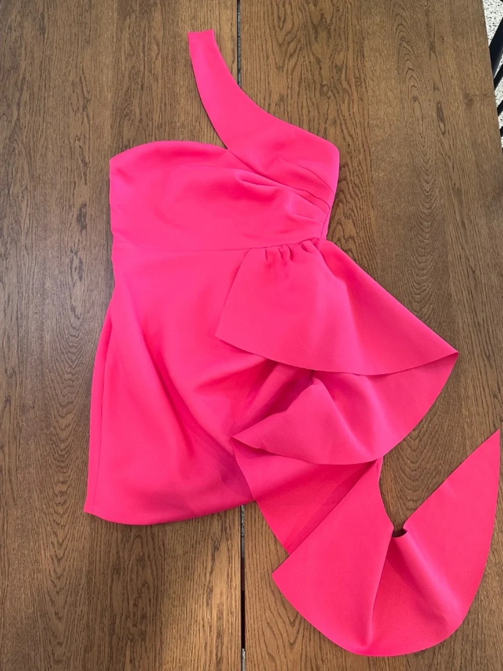 Elliatt Convergence Ruffle One-Shoulder Sheath Minidress Pink Size Large Formal - Picture 2 of 9